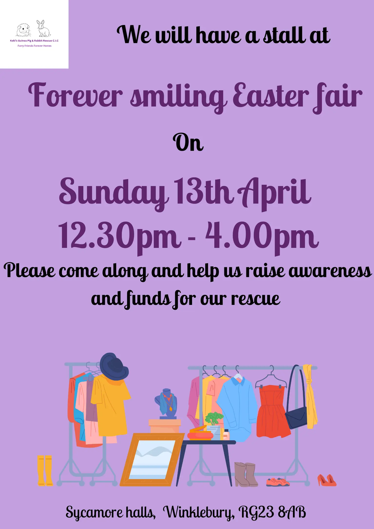 Forever Smiling Easter Fair! Sun 13th April poster